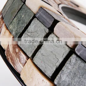 18 Inch Hot Sale Natural Coconut Shell Mosaic Specialty World Clock thumbnail-5
