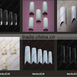 2014 New 500pcs Clear Half Artificial Nail Tip Ultra-thin Transparent ,500 Pcs Fake W Nail Tips+10 Different Sizes, thumbnail-1