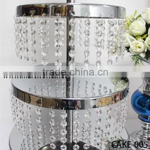 5-tier Luxurious Crystal Cake Stand;Wedding Cake Stand With Acrylic Crystal Hanging Beads(cake-005) Quality Choice thumbnail-2