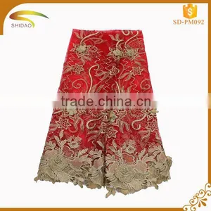 Custom Leaves Pattern Eco-Friendly Feature Indian Tulle Lace Fabric for Garment Accessories Wholesales thumbnail-3
