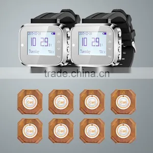 2016 KERUI New Design Long Signal 433MHz Watch Pager Style Wireless Restaurant Service Calling System thumbnail-1
