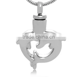 Most Wanted Silver Tone Lovely Dolphin Necklace Stainless Steel Opening Keepsake Fshion Pendant Hot Sell Birthday Cadeau thumbnail-1