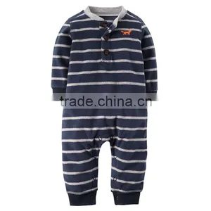 New Yarn Dye Baby Boy Gardigan Romper Baby Jumpsuits Baby Clothes thumbnail-1