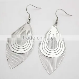 2016 New Arrival Charm Stainless Steel Leaf Earrings thumbnail-3