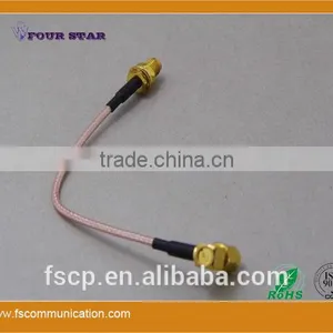 RG316 Cable Assembly With SMA Male Right Angle Crimp to SMA Female Bulkhead Crimp Connectors thumbnail-1