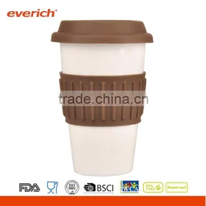 Everich Porcelain Cups & Ceramic Coffee Mug With Silicone Lid thumbnail-2