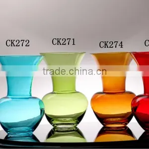 Small Colored Glass Flower Vases Art Glass Collection Vase thumbnail-1