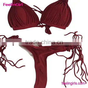 Dark Red Cheap Wholesale Brazilian Bikinis thumbnail-1