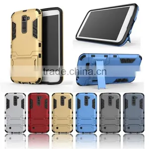 2 in 1 Tough Iron Man Armor Case Cover For LG K10 With Kickstand Case thumbnail-1