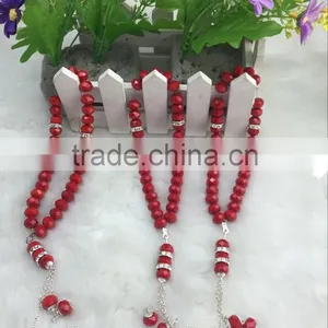 33 Pieces Beads 10mm Islamic Ruby Red Togther Prayer Beads Excellent Crystal Material thumbnail-3