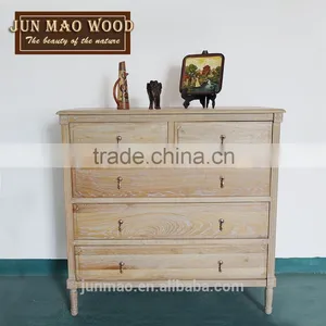 Reclaimed Wood Furniture With 5- Drawers Solid Wood Storage Cabinet thumbnail-1