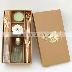 Multi-colored Glass Bottle With Essential Oil Reed Diffuser With Incense Stick thumbnail-1