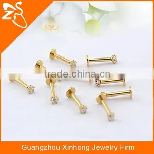 Double Jeweled Cross Labret Piercing Body Jewelry thumbnail-3