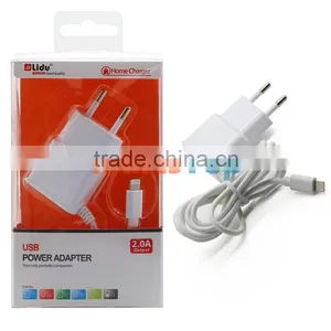 Wholesale EU AC Power Adapter ,European USB Charger With 8PIN USB Data Cable For IPhone 6 5S 5C IPad IPod thumbnail-1