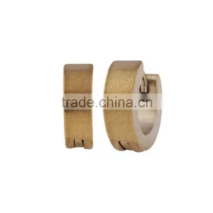Korean Popular Personality Gold Crystal Stainless Steel Huggie Hoop Stud Earring thumbnail-5