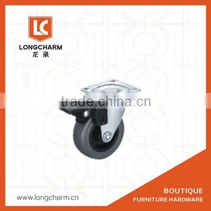 Threaded Plastic Wheels With Decorative Cap Chair Locking Casters Furniture Wheel YL-6310 thumbnail-4