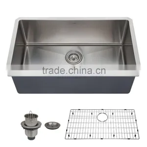 CUPC Approved 30 Inch Undermount Single Bowl 16 Gauge 304 Stainless Steel Kitchen Sink 3018R thumbnail-2
