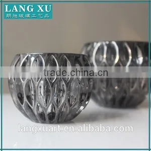 Different Size Crystal Glass Black Electroplate Tea Light Black Candle Holder thumbnail-2
