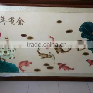 Four Piece Chinese Traditional Wall Art 100% Handmade Oil thumbnail-2