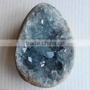 Natural Crystal Rock Blue Calcite Geodes thumbnail-1