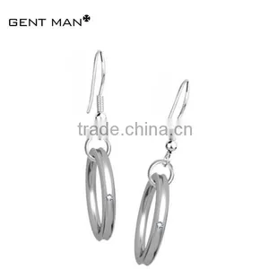 Silver Color CZ Stone Stainless Steel Earring Korea Earring Wholesale Dangle Earring Models Bulk Buy From China thumbnail-1