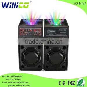 Dance Club Speaker 10 Inch Active Wooden Speaker Box With Colorful Light thumbnail-1