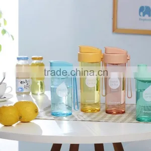 BPA Free Clear Plastic Joyshaker Drinking Water Bottle With Handle thumbnail-1