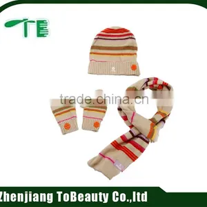 Pink Polyester Scarf and Hat Set thumbnail-5