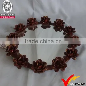 Floral Framed Handicrafts Iron Vintage Wall Mirrors thumbnail-1
