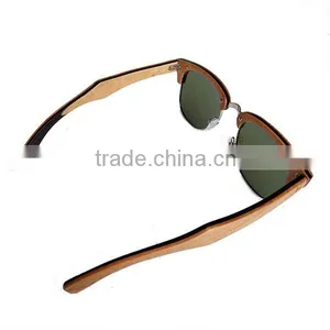 2016 New Design Duwood Blue Sunglasses Half Frame Wood Sunglasses thumbnail-3