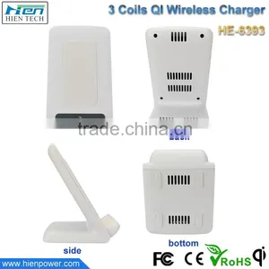 2016 Hot Sale Product Phone Holder Design 3 Coil qi Wireless Charger Stand From China Factory thumbnail-4