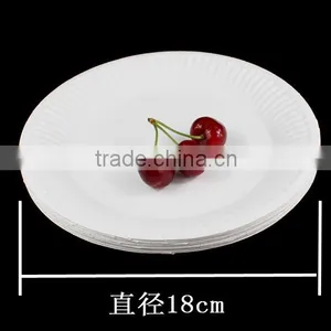 Eco-friendly 8 Inch 9inch 7inch Disposable White Round Paper Plate for Cakes and Fruit thumbnail-1