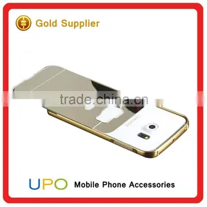 [UPO]Metal Aluminum Bumper Ultra-thin Mirror Back Mobile Phone Cover Case for Samsung Galaxy s6 s7 Edge Plus Mirror Case thumbnail-2
