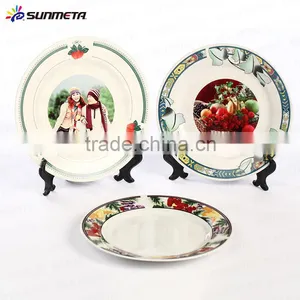 8'' Plate With Flower Trim Sublimation Blank Ceramic Plate -made in China thumbnail-2