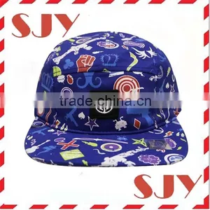 Custom All Over Print Floral 5 Panel Biker Hat thumbnail-1
