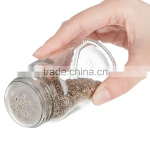 SINOGLASS Trade Assurane 90ml Glass Jar With Plastic Lid 6 Pcs Glass Jars Spice Rack Set thumbnail-2