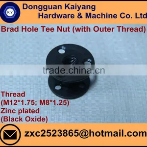 Outer Threaded Brad Hole Tee Nut (For Sofa and Large Furniture to Connect the Joint); Black Oxide thumbnail-2