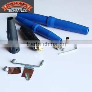 Blue Rubber Brass 300AMP 500AMP Welding Cable Flexible Pvc Socket thumbnail-6