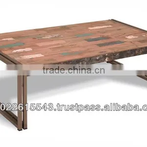 Reclaimed Wood Furniture Coffee Table, Jodhpur Painted Furniture Coffee Table thumbnail-1