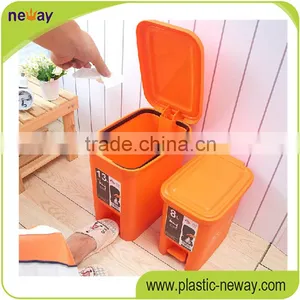 Colorful Eco-Friendly Foot Pedal Unique Standing PP 8L/13L Recycling Trash Can thumbnail-1