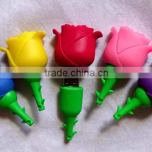 16GB Soft PVC Rose Flower Shaped Usb Flash Drive Wedding Gifts Factory Price thumbnail-1