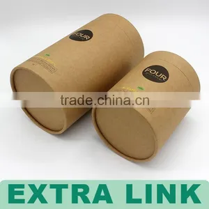 Coffee Tea Cup Recycle Embossing Rigid Round Kraft Paper Cylinder Box thumbnail-6