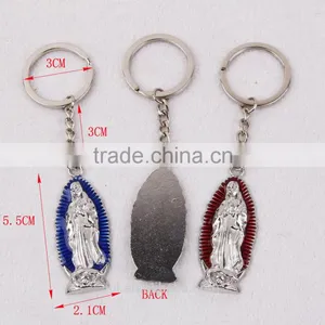 2016 New Design Key Chain Ring Custom Key Holder Our Lady of Guadalupe Metal Cross Key Chain Split Key Ring Clip Wholesale thumbnail-6
