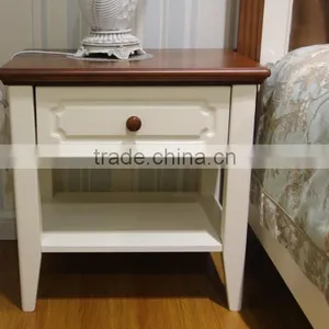 FUTURE Korea's Rural Style Solid Wood White Bed With Fabric for Bedroom Furniture Design thumbnail-3