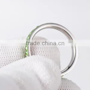 316L Stainless Steel Peridot Green Cubic Zirconia CZ Eternity Wedding 4MM Band Ring thumbnail-3