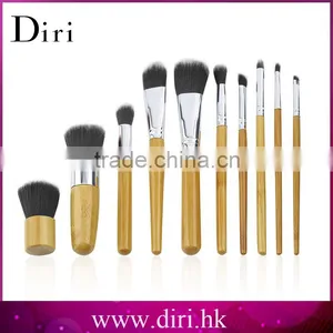 10 PCS Professional Pro Cosmetic Brush Set Bamboo Handle Synthetic Makeup Brushes Kit thumbnail-6