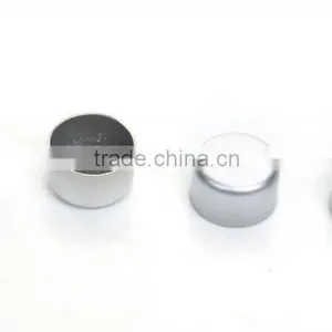 8mm Crimp Top Sliver Aluminum Caps for Glass Cartridges in Silver or Gold Color thumbnail-1