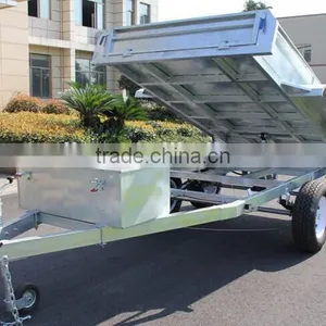 2016 Australia Hot Sales!!!10x5ft Hot Dipped Galvanized Hydraulic Heavy Duty Farm Used Tandem Trailer thumbnail-1