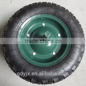 3.50-8 Pneumatic Air Wheel For Construction Wheelbarrow Solid Shaft thumbnail-1