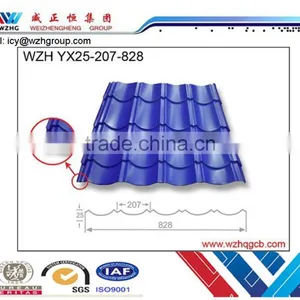 POPULAR Prepainted Galvalume Corrugated Roofing Tile,color Coated Steel Sheet, Trapezoid Steel Sheet to Asia thumbnail-5